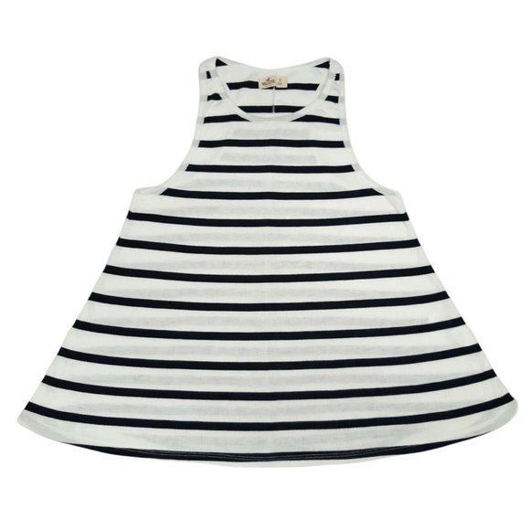 Hollister Tops - Hollister Tank Top Womens Small White Striped Flowy Sleeveless 24 in Long